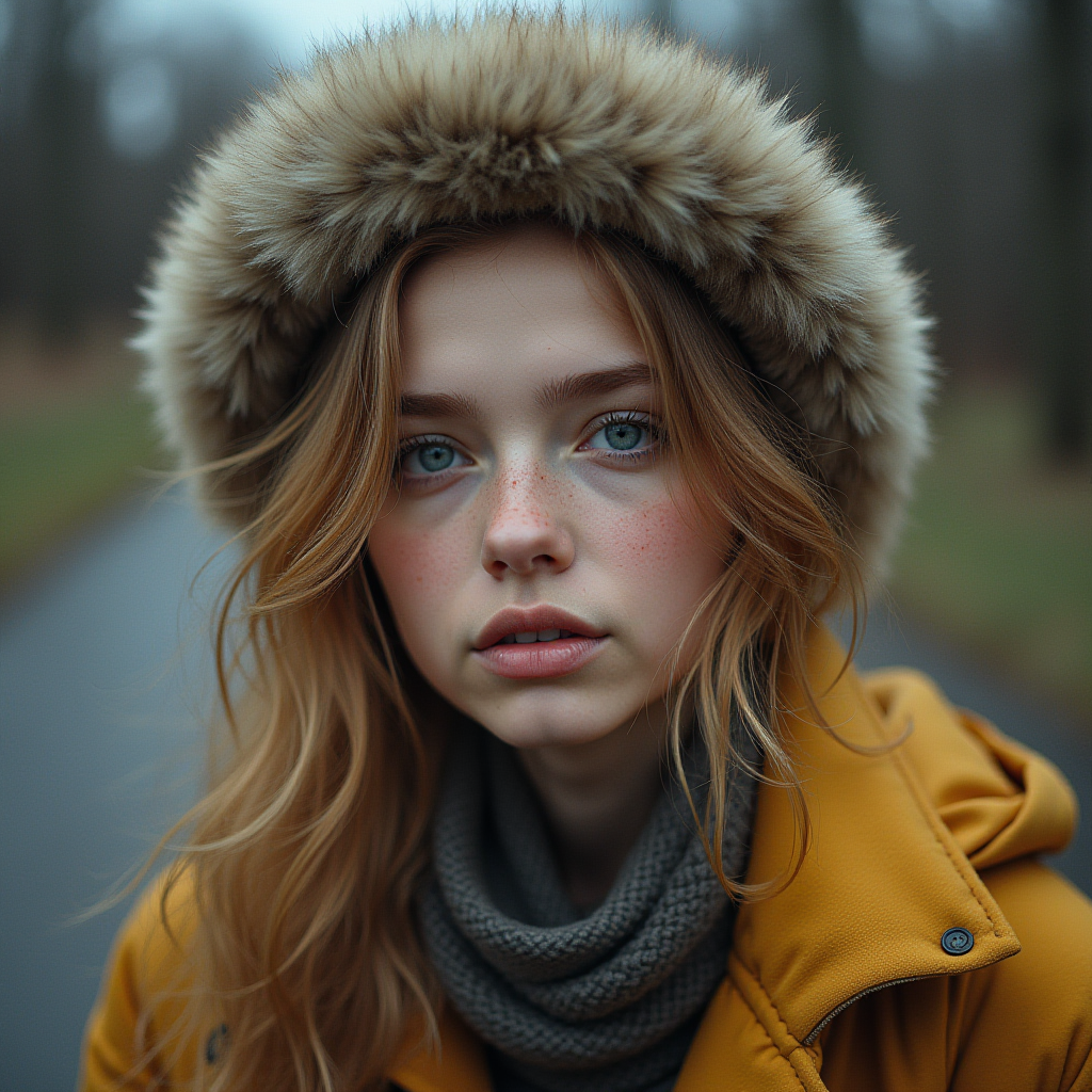 High fashion editorial shot, model in avant-garde clothing against minimalist background